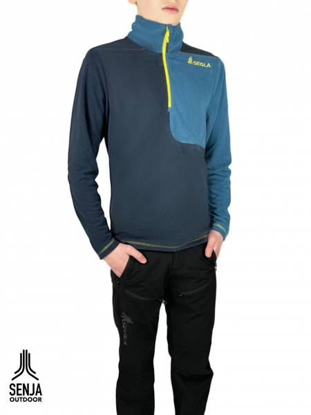 Hovedbilde Segla Fleecegenser Navy/Petrol/Yellow Half Zip Barn