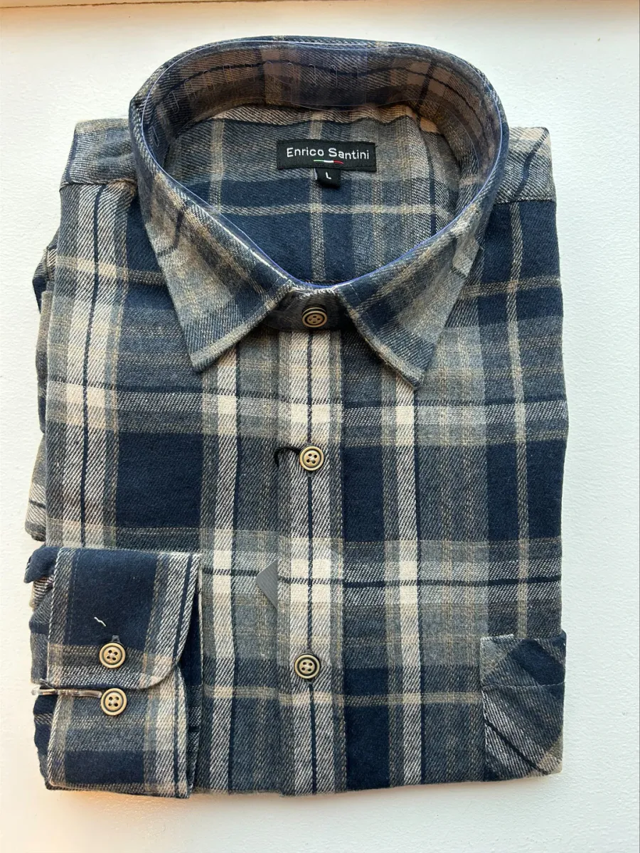 Enrico Wayne Flanellskjorte Navy