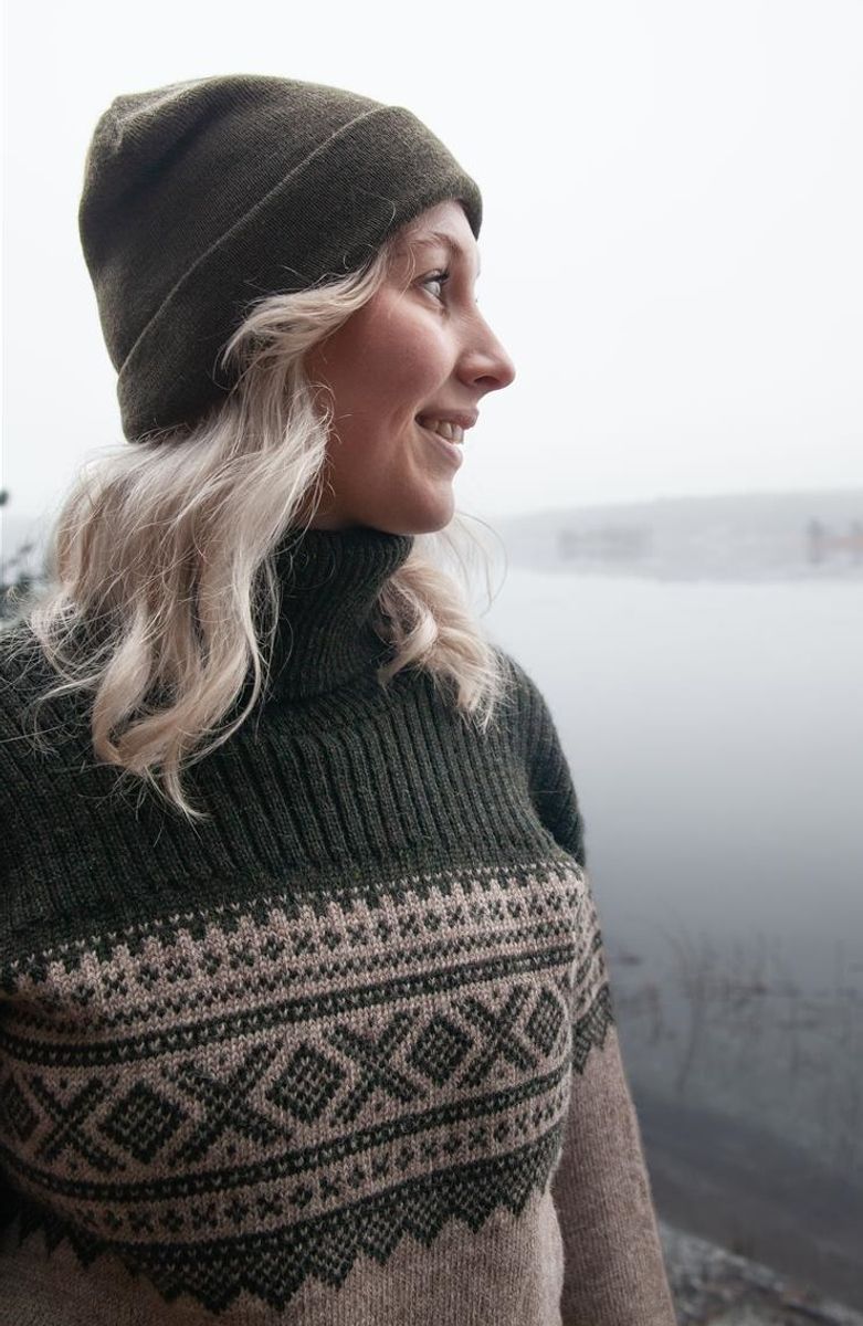 Marius by Bråtens Woman turtleneck - Beige/green
