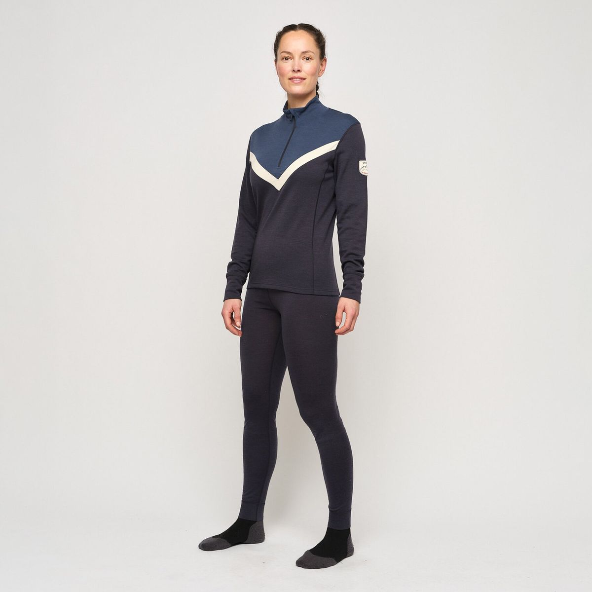 Skogstad Tindefjell, half-zip Merinoullgenser Parsian Night Dame