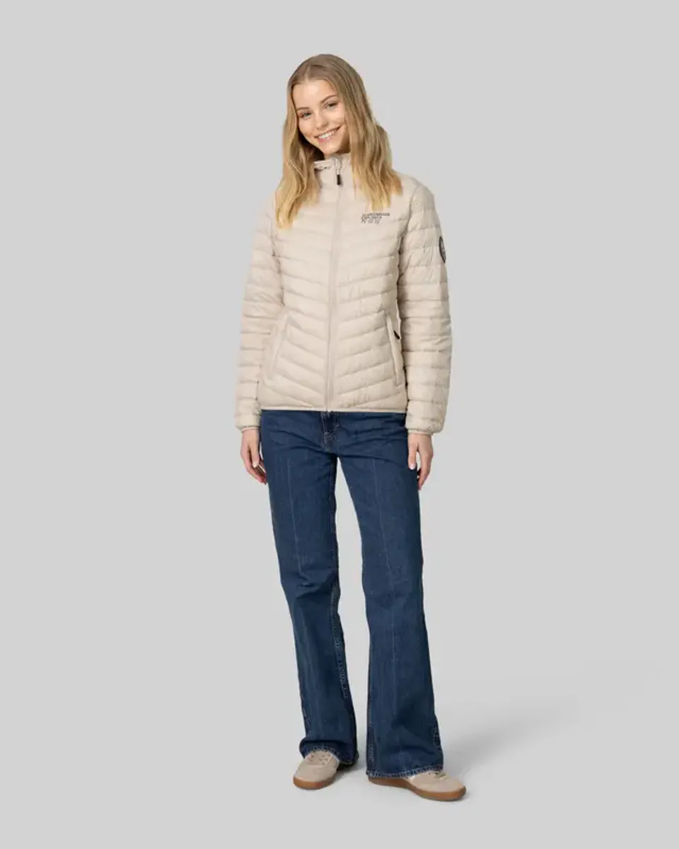 Scandinavian Explorer Dunjakke - Lys Beige til dame